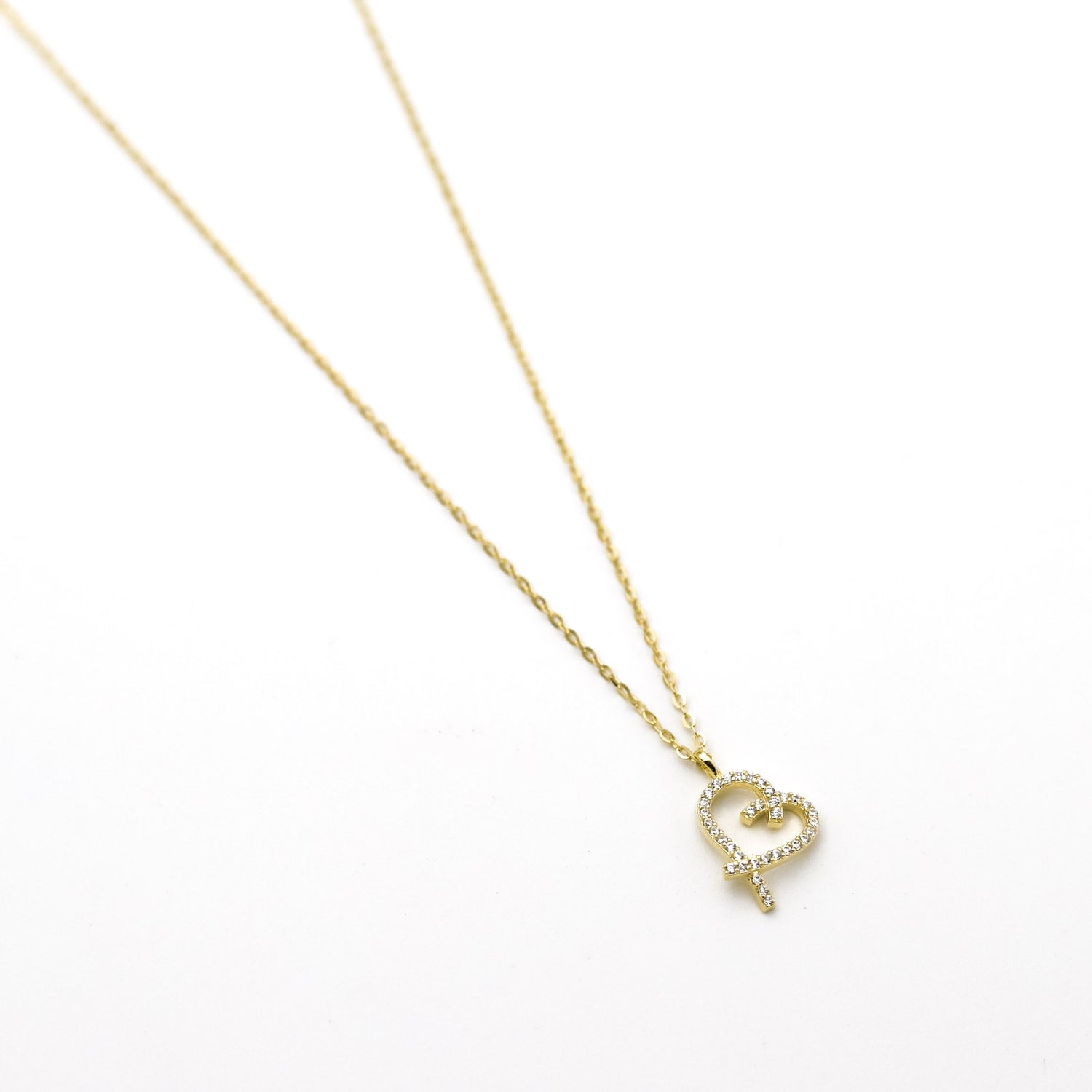 Collar Corazón Calado Strass