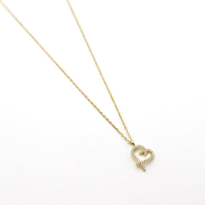 Collar Corazón Calado Strass