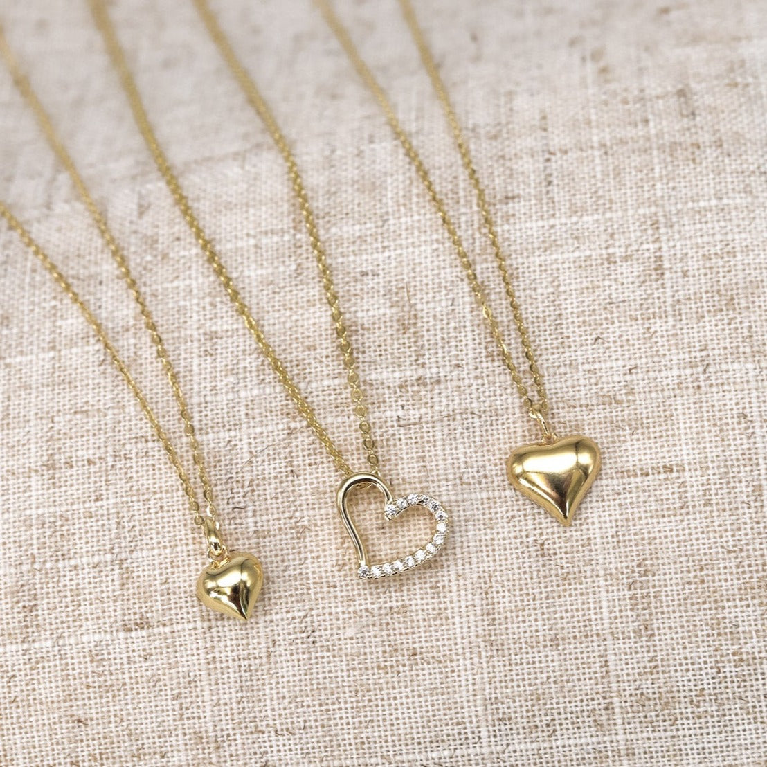 Collar Corazón Semi Bombeado