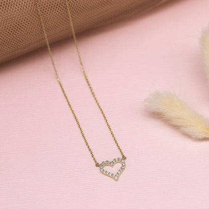 Collar Mini Corazón Calado Strass
