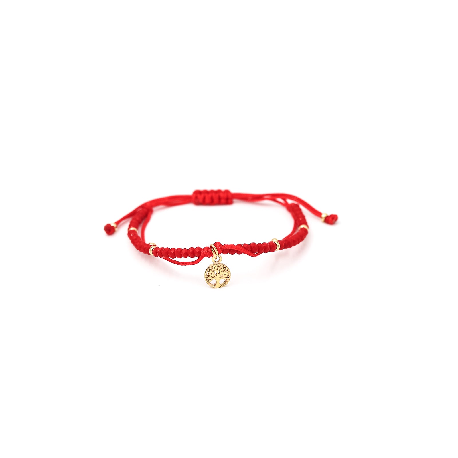 Pulsera Micaela roja arbolito colgante (T)