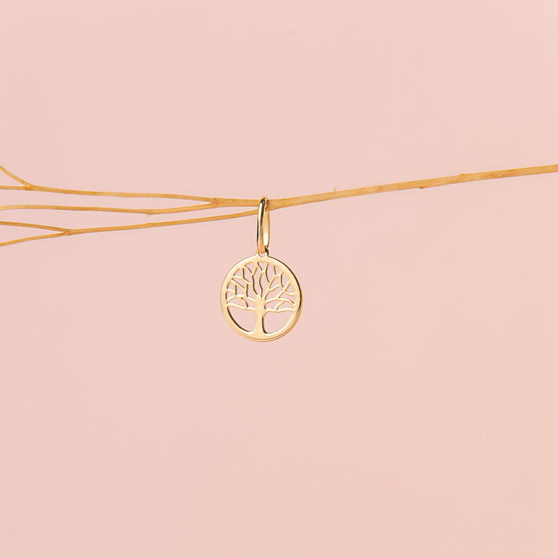 Dije Medalla Árbol de la Vida Calado Oro 18K