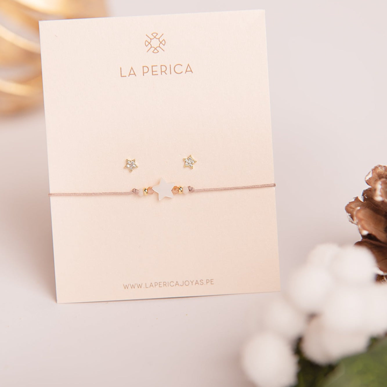 Pack pulsera + aretes estrella