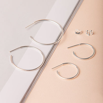 Argollas Clásicas con Broche Regular Plata 925
