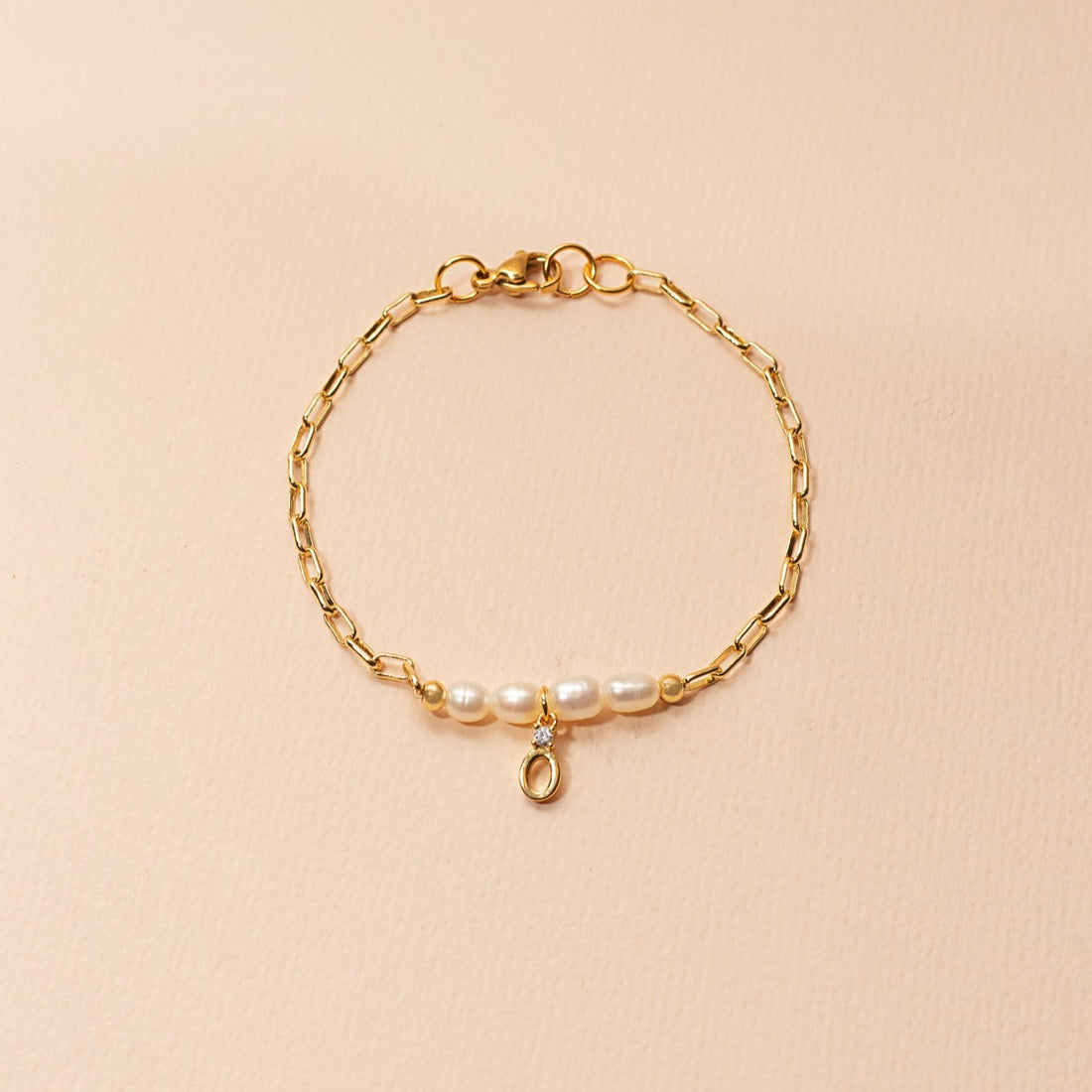 Pulsera Sole cadena perlas inicial