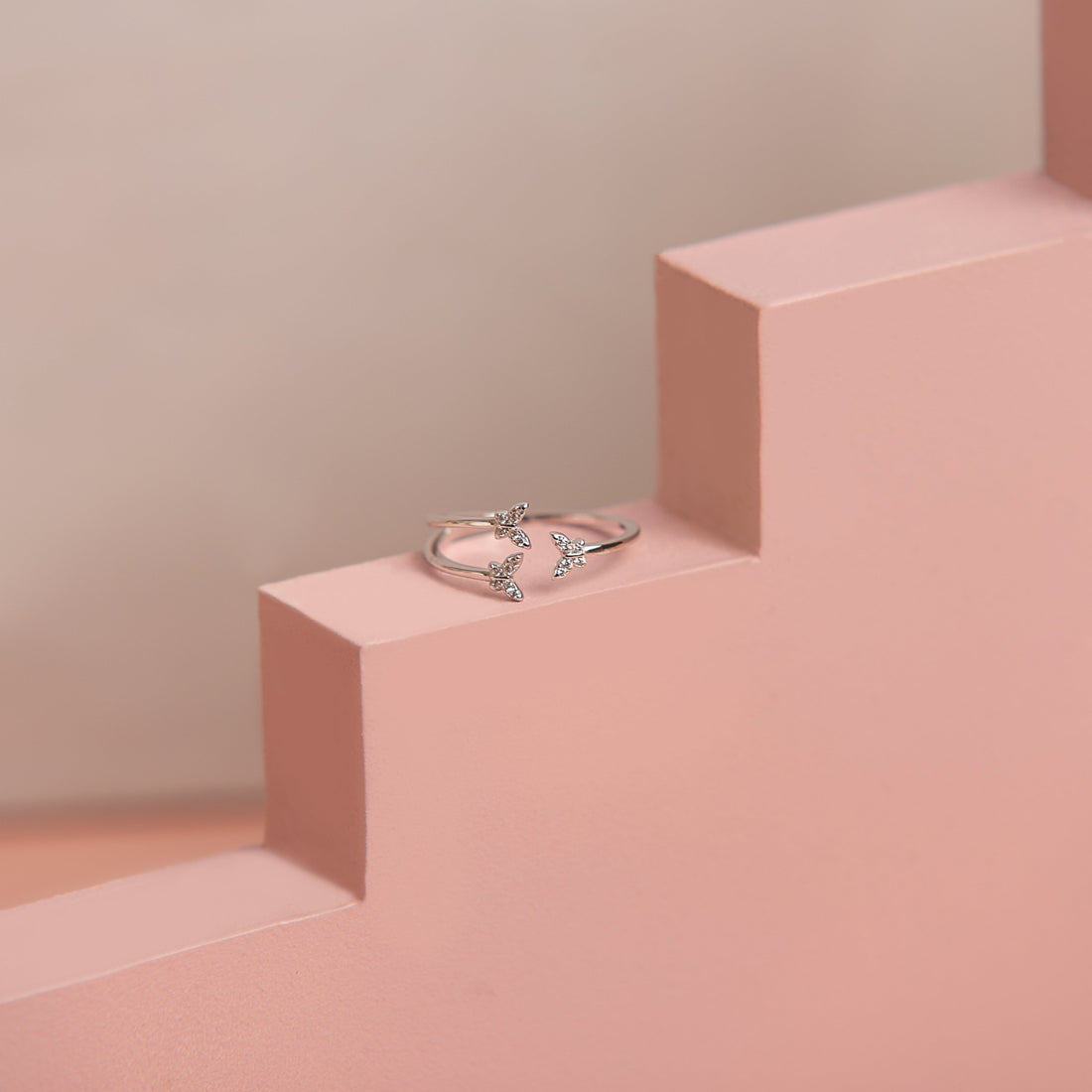 Anillo Mariposa Triple Strass