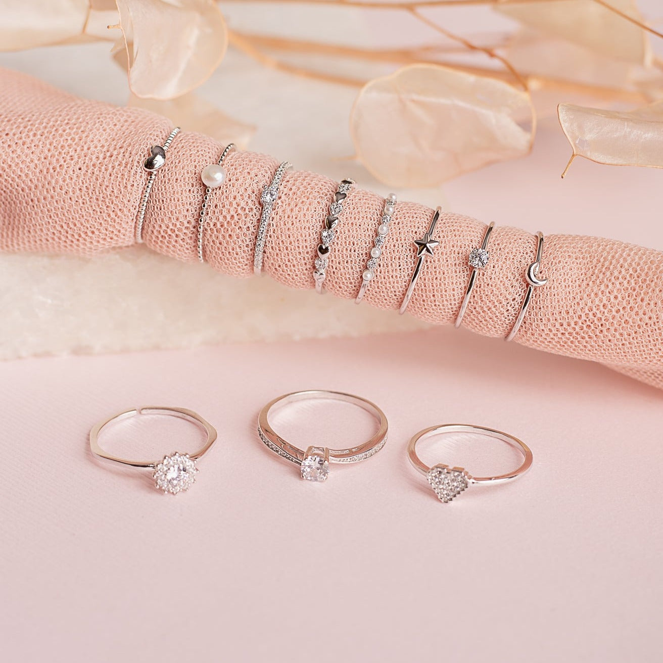 Anillo Punto Luz y Strass