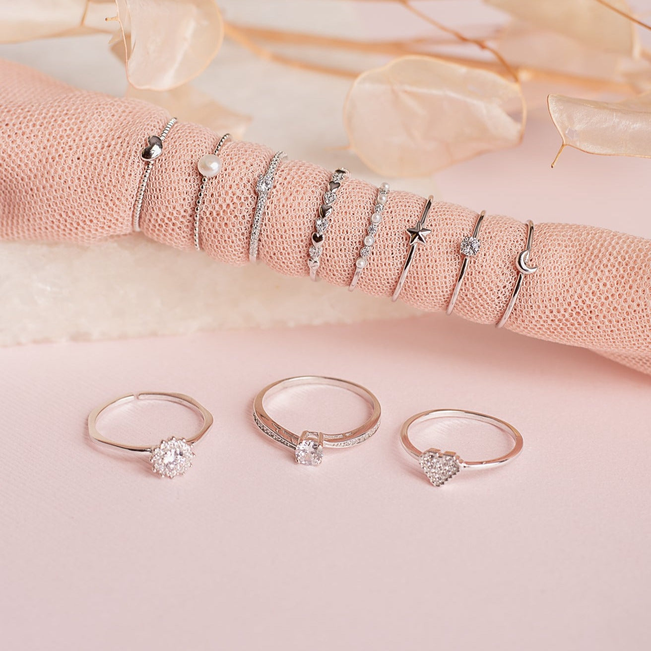 Anillo Corazón Aro Tipo Trenzado