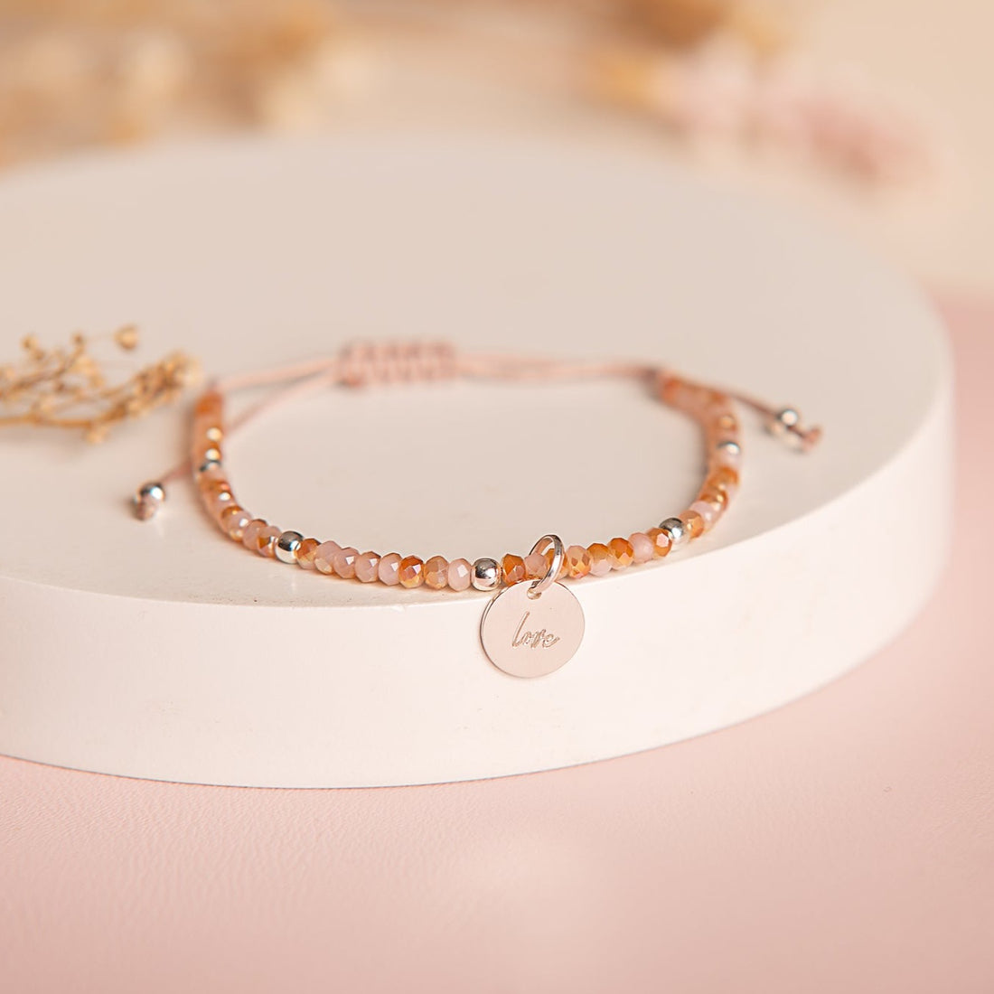 Pulsera Vera Hilo Placa Redonda