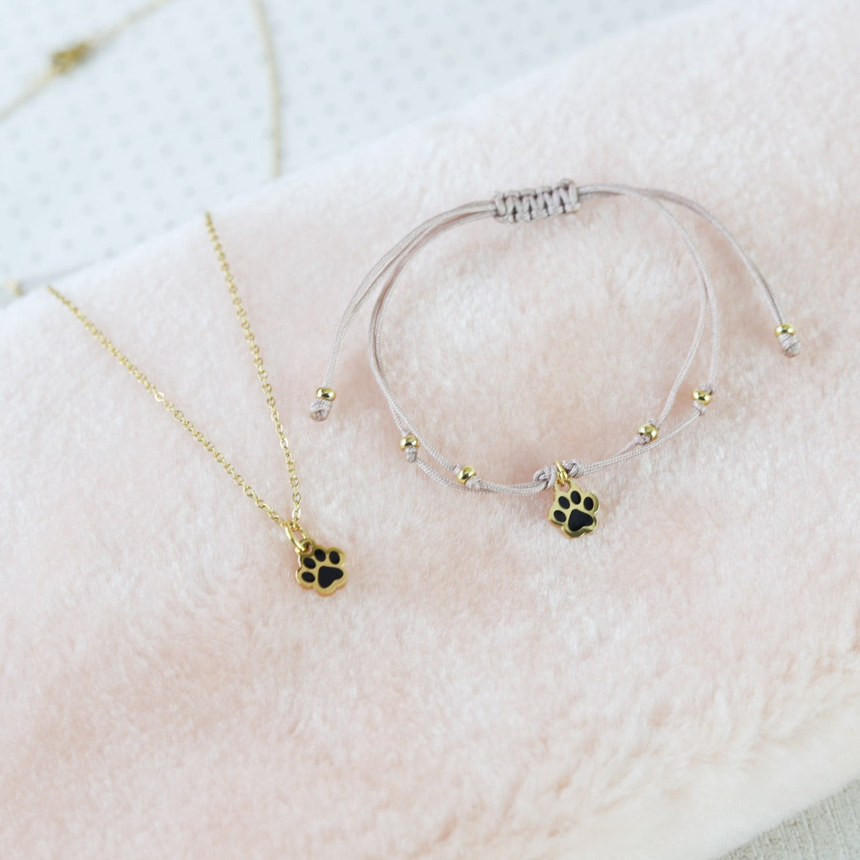 Pack x 2 Collar + Lia Doble Nudo Huellita